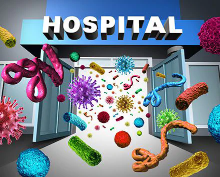 Developement and validation of a ML-based online tool to predict hospital infection in real-time